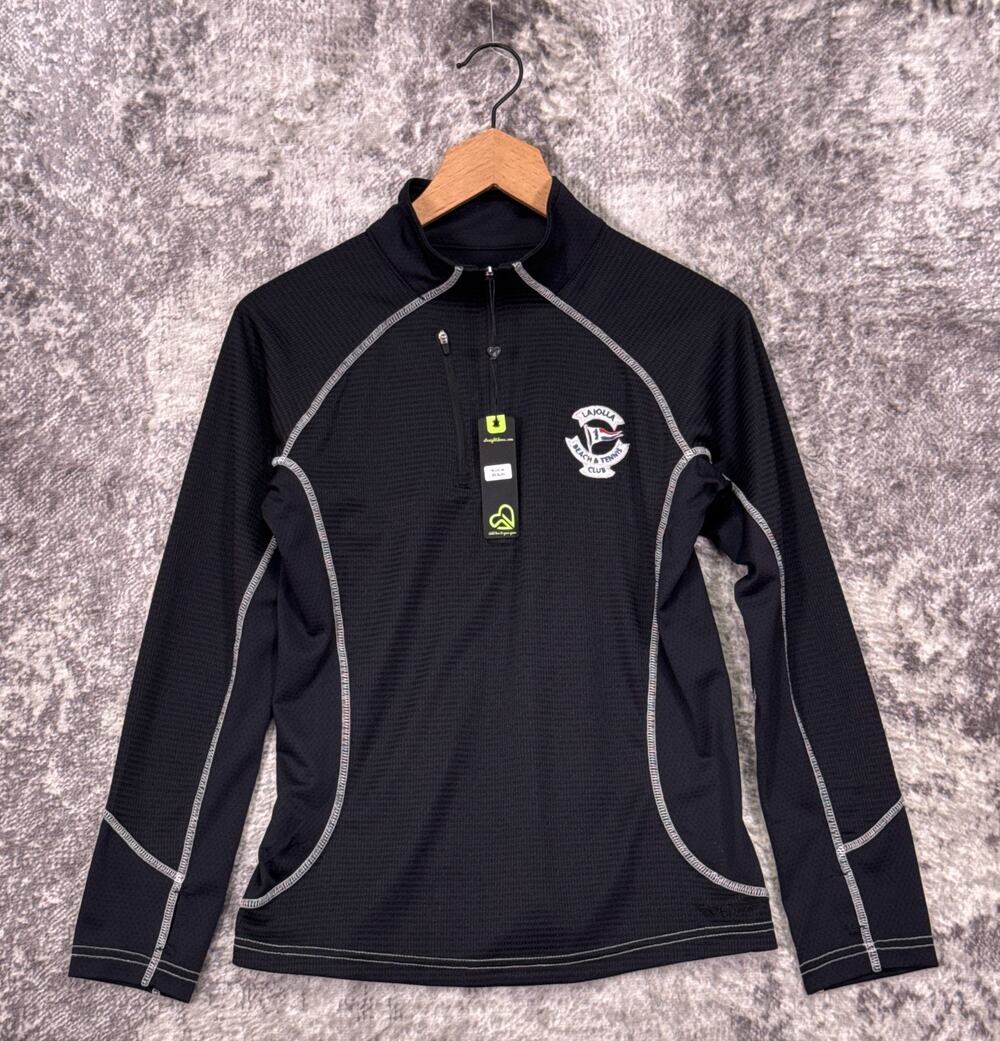 New Straight Down 1/4 Zip Small Womens Long Sleeve Thumb Hole Golf Top
